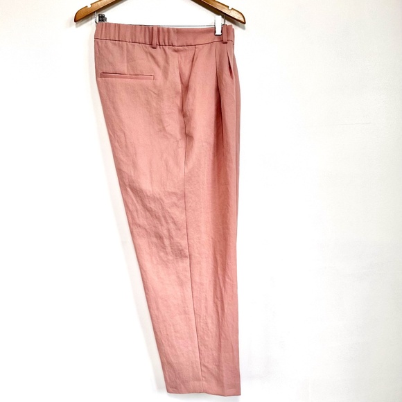 NWT H&M Tailored High-rise Wide Tapered Ankle Trouser Pant Powder Pink Size 16 - Picture 4 of 16